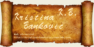 Kristina Banković vizit kartica